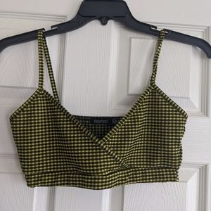 Yellow and Black Crop top